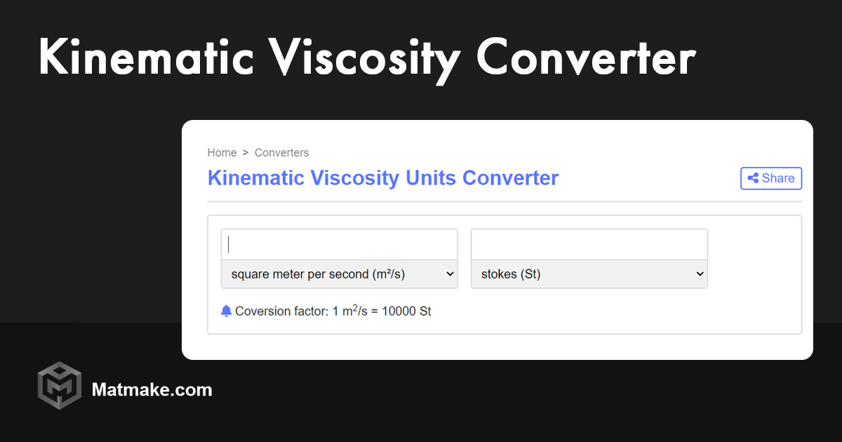 Kinematic Viscosity Converter - Matmake