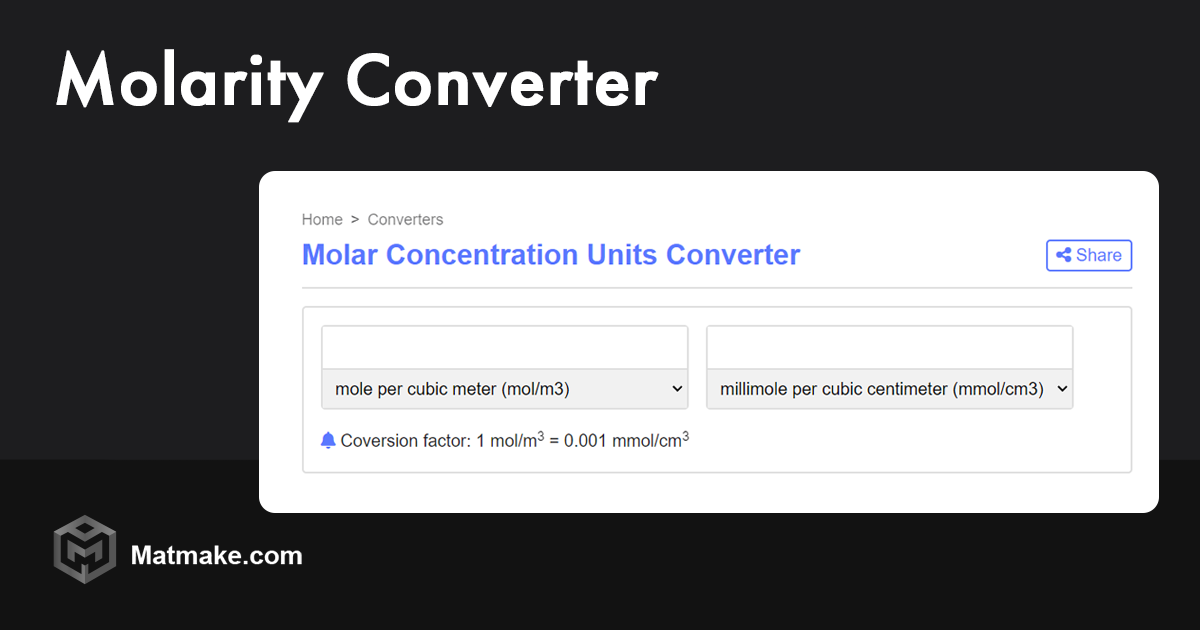 Molar Concentration Converter - Matmake